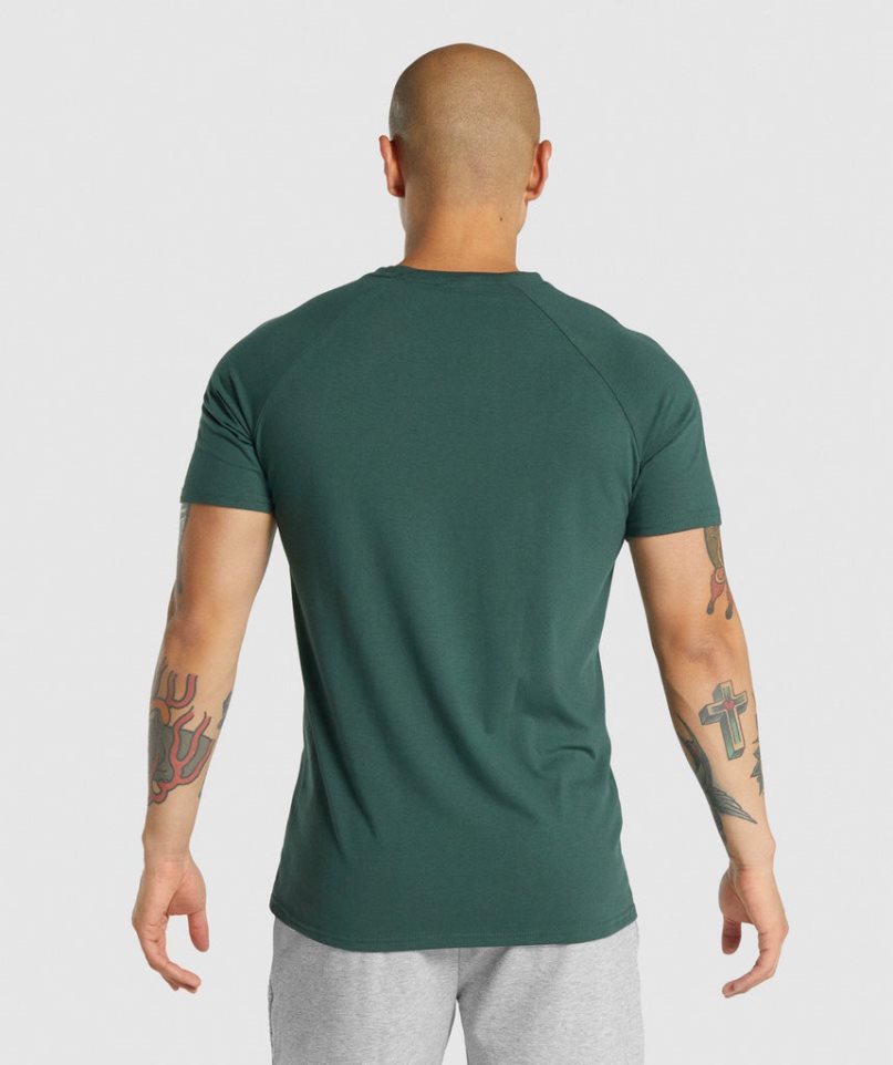 Men's Gymshark Critical 2.0 T-Shirts Dark Green | NZ 0GEQBX